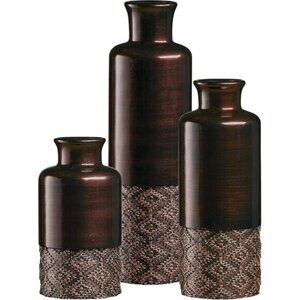 New Set of 3 Brown Vases Table Centerpieces for Dining Room Kitchen Decor